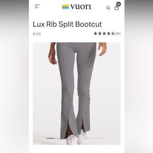 Vuori grey split pant